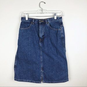 Vintage High Waisted Denim Skirt Eddie Bauer